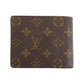 LOUIS VUITTON Bifold Wallet M60026 PVC Brown Gold Metal Monogram Portefeuille Florin