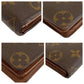LOUIS VUITTON Bifold Wallet M60026 PVC Brown Gold Metal Monogram Portefeuille Florin