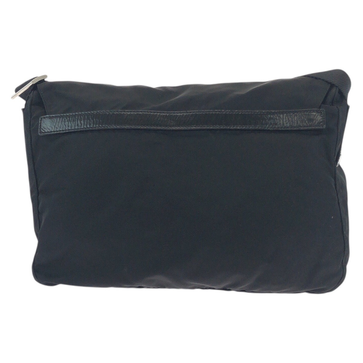 PRADA Shoulder Bag Nylon Black Silver Metal Test Triangle With logo