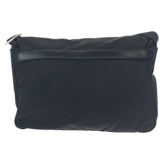 PRADA Shoulder Bag Nylon Black Silver Metal Test Triangle With logo