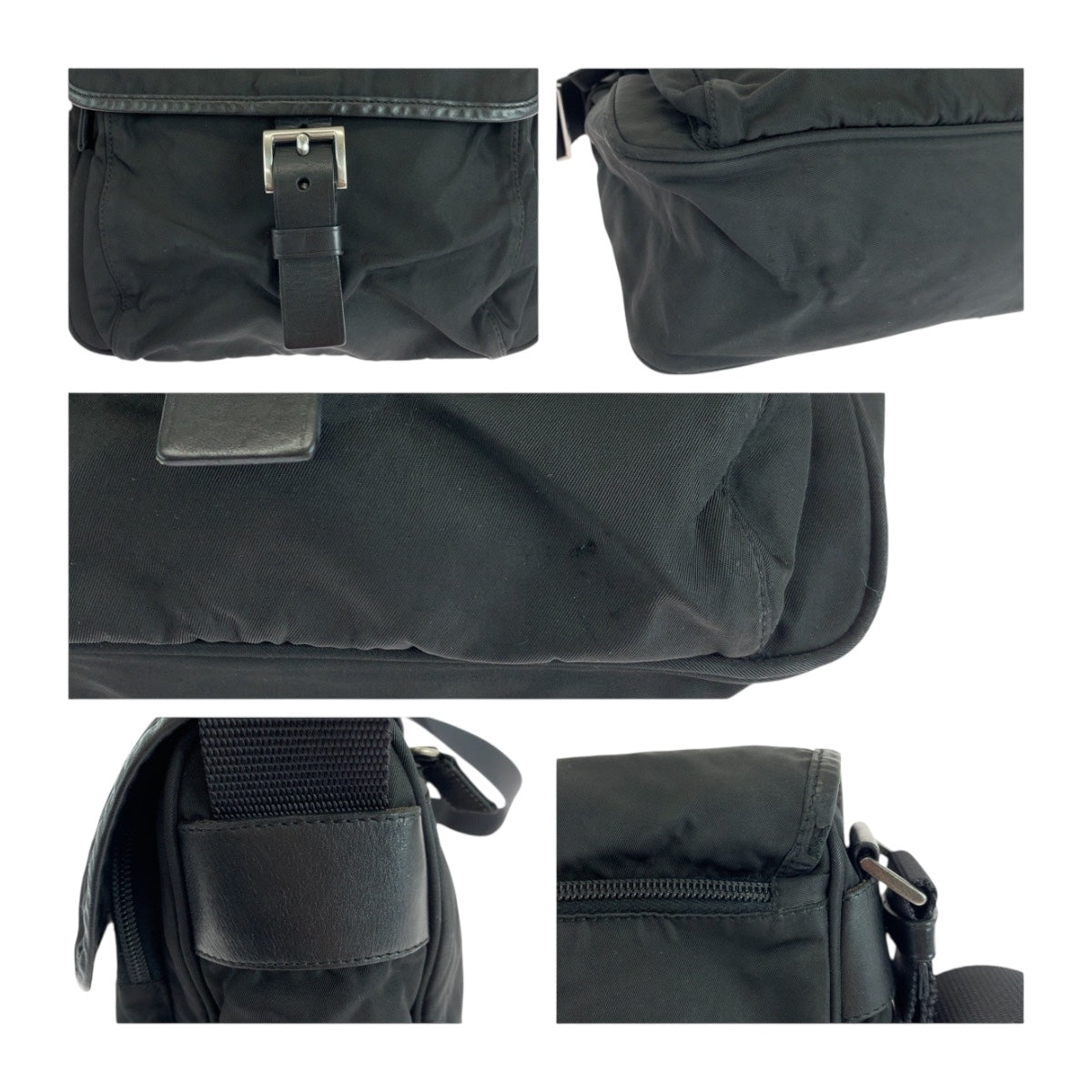 PRADA Shoulder Bag BT0173  Nylon Black SilverMetal Test Triangle With logo