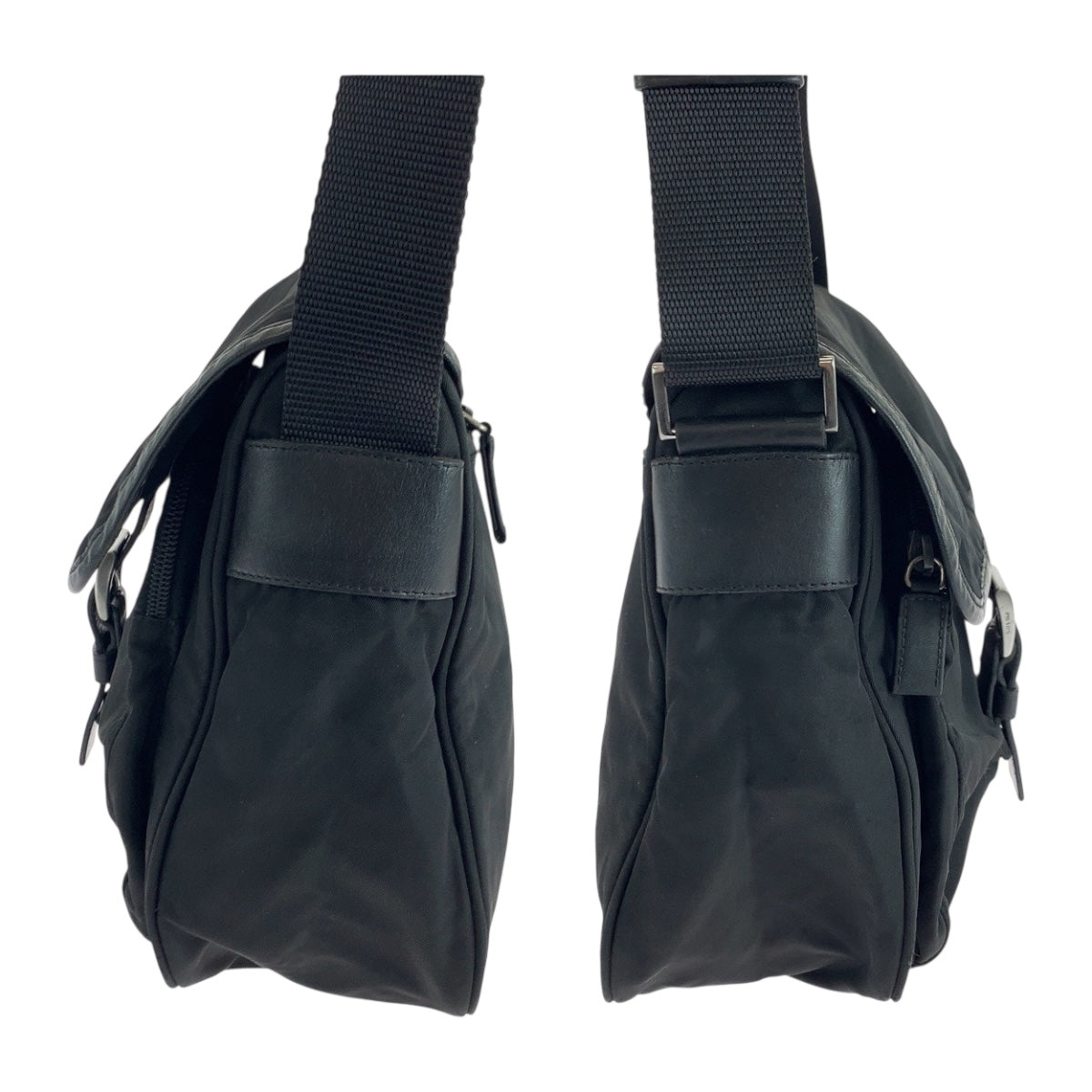 PRADA Shoulder Bag BT0173  Nylon Black SilverMetal Test Triangle With logo