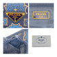 PRADA Tote Bag Nylon Blue Navy Gold Metal Test Triangle With logo