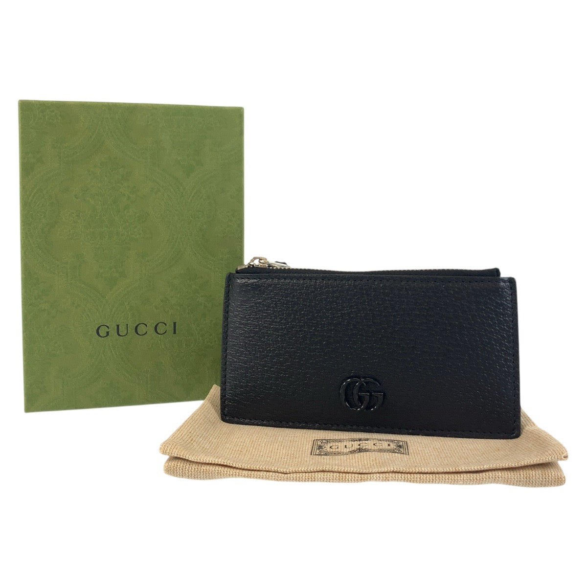 GUCCI Coin case 722726 leather black Coin case Fragment case Card case Double G mens(Unisex) Used Authentic
