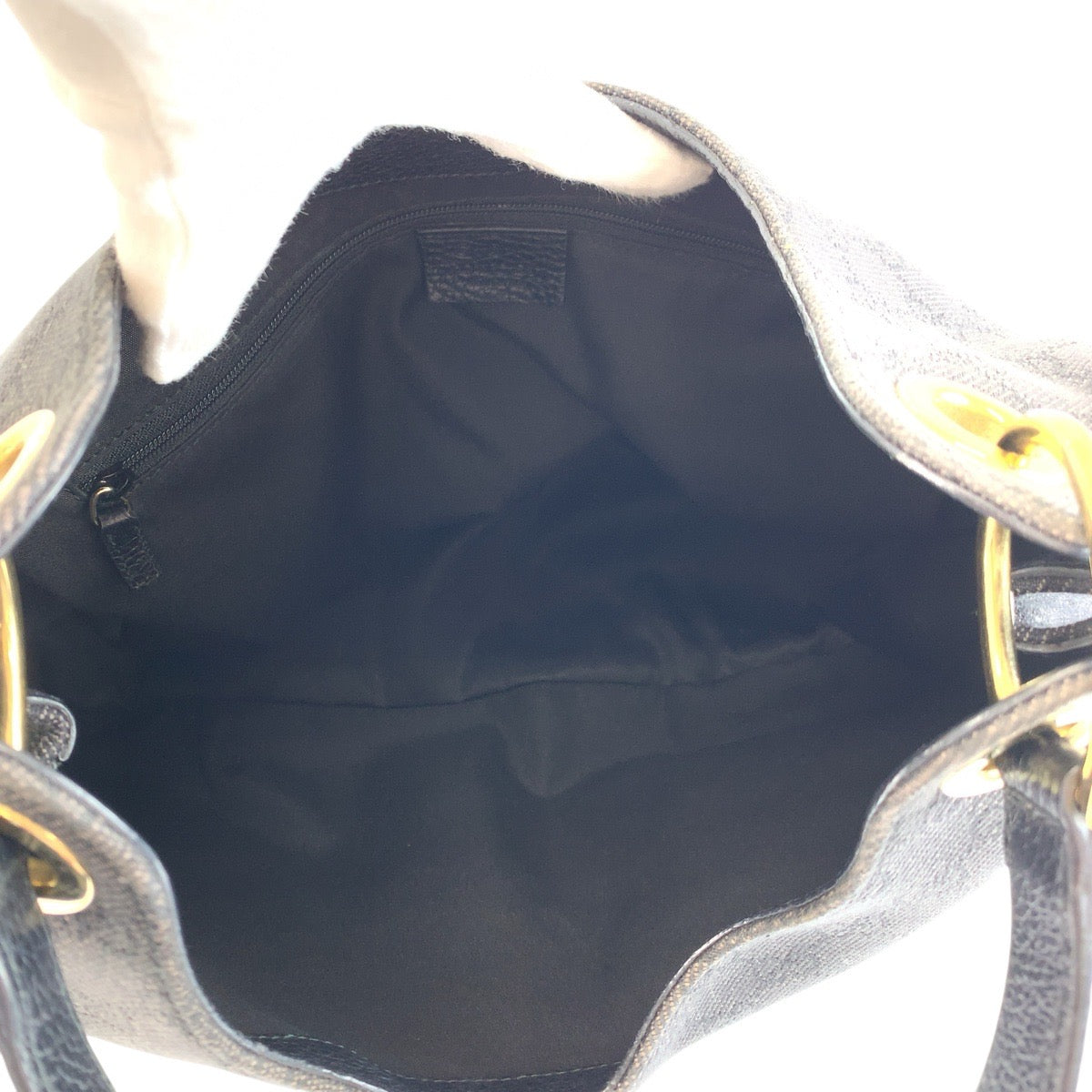 GUCCI Shoulder Bag 257268 GG canvas Black GoldMetal