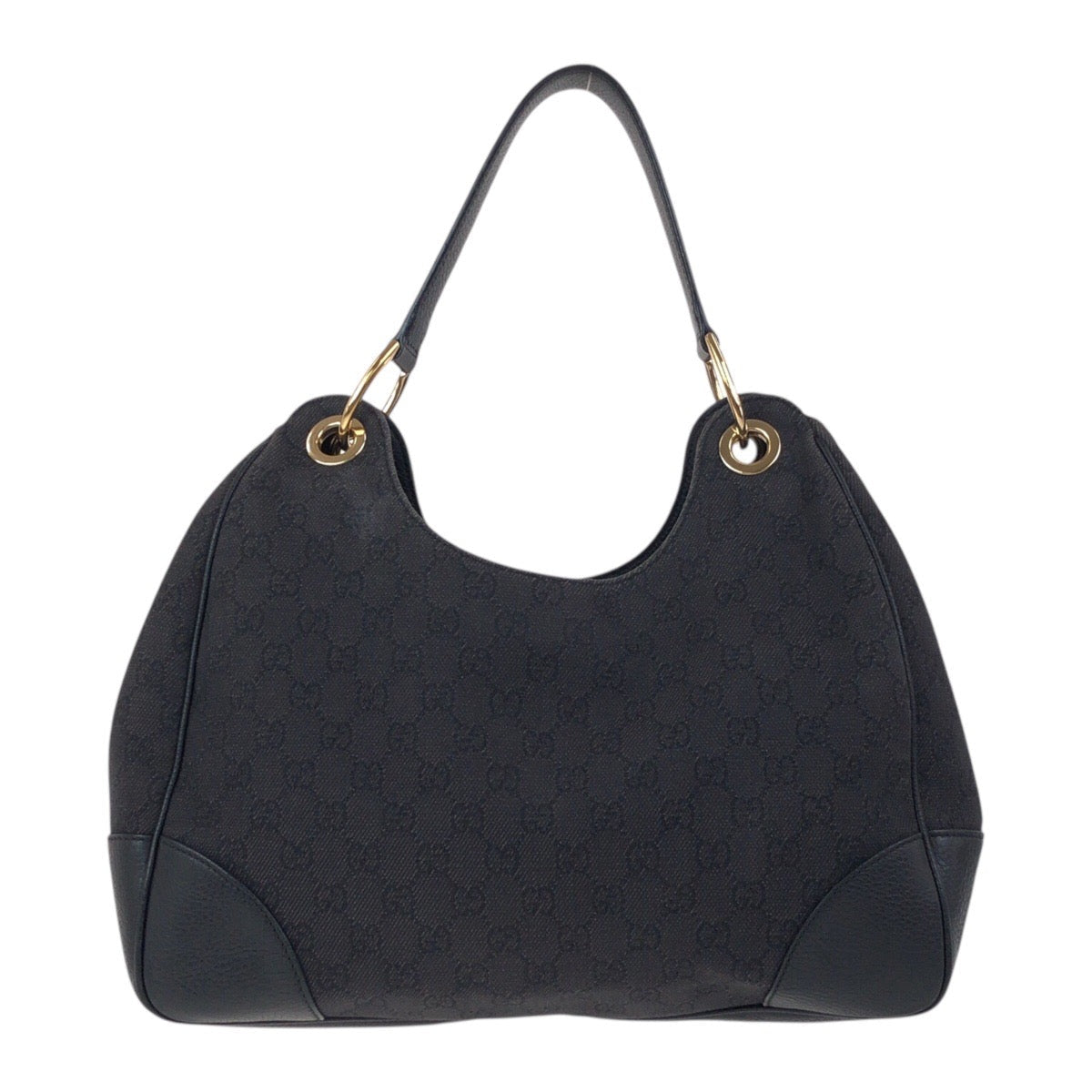 GUCCI Shoulder Bag 257268 GG canvas Black GoldMetal