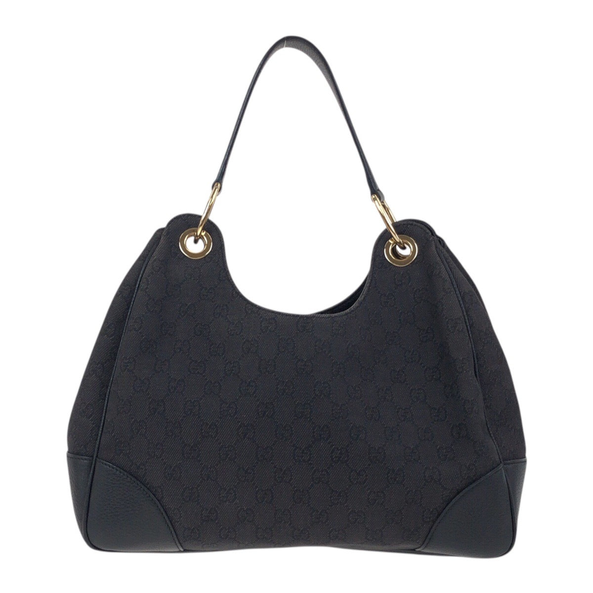 GUCCI Shoulder Bag 257268 GG canvas Black GoldMetal