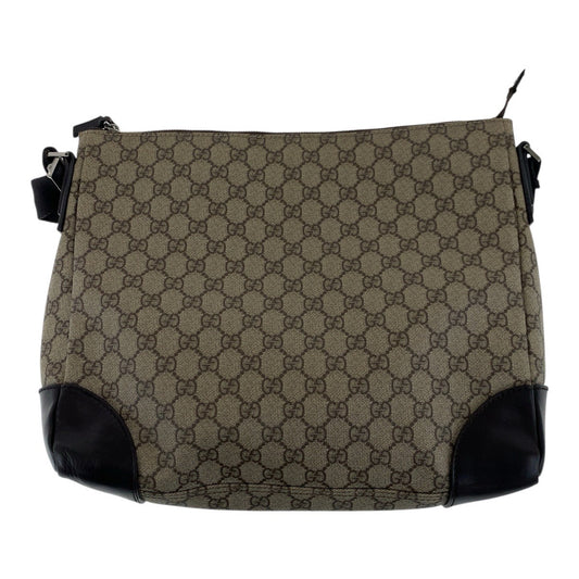 GUCCI Shoulder Bag 110054 GG Supreme Canvas Beige Brown SilverMetal