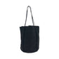 PRADA Tote Bag Nylon, Satin Black Silver Metal Tote Bag with pouch Tessuto Satin Women Used Authentic