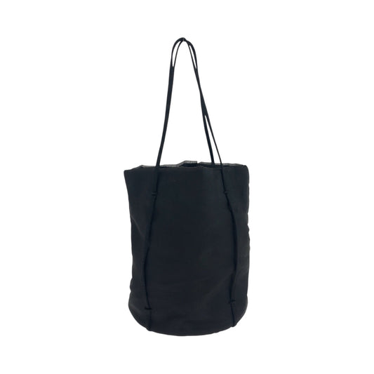 PRADA Tote Bag Nylon, Satin Black Silver Metal Tote Bag with pouch Tessuto Satin Women Used Authentic