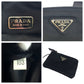PRADA Tote Bag Nylon, Satin Black Silver Metal Tote Bag with pouch Tessuto Satin Women Used Authentic