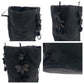 PRADA Tote Bag Nylon, Satin Black Silver Metal Tote Bag with pouch Tessuto Satin Women Used Authentic