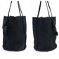 PRADA Tote Bag Nylon, Satin Black Silver Metal Tote Bag with pouch Tessuto Satin Women Used Authentic