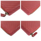 CHANEL Long Wallet Purse Caviar skin Pink Gold Metal Long Wallet Purse Zip Around V Chevron Vstitch COCO Mark Women Used Authentic