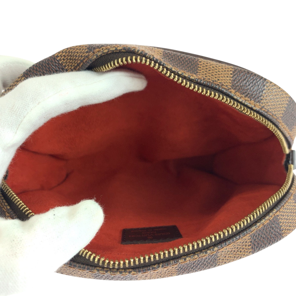 LOUIS VUITTON Waist bag N51296 PVC Brown Gold Metal Waist bag Damier Ebene Pochette Ipanema Women XS Used Authentic