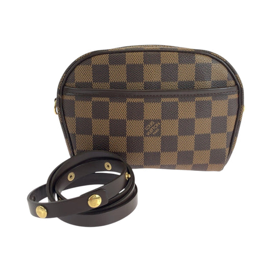 LOUIS VUITTON Waist bag N51296 PVC Brown Gold Metal Waist bag Damier Ebene Pochette Ipanema Women XS Used Authentic