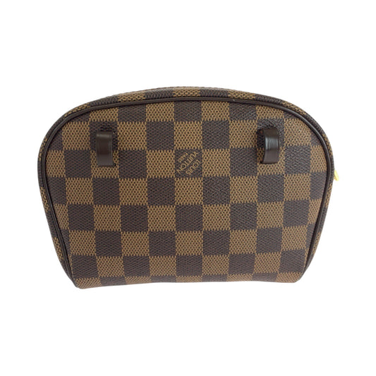 LOUIS VUITTON Waist bag N51296 PVC Brown Gold Metal Waist bag Damier Ebene Pochette Ipanema Women XS Used Authentic