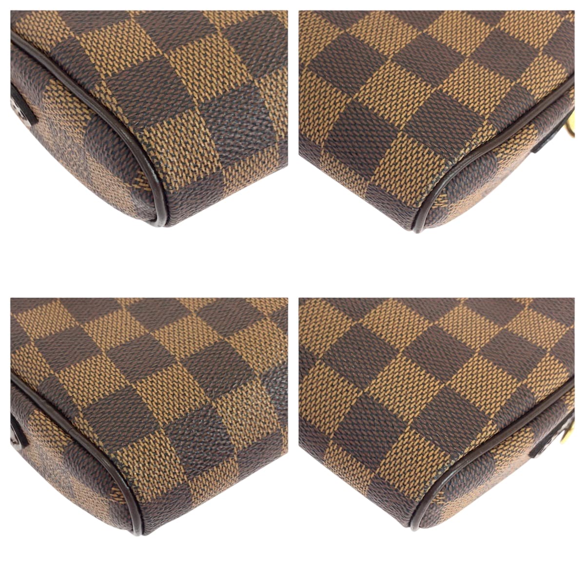 LOUIS VUITTON Waist bag N51296 PVC Brown Gold Metal Waist bag Damier Ebene Pochette Ipanema Women XS Used Authentic