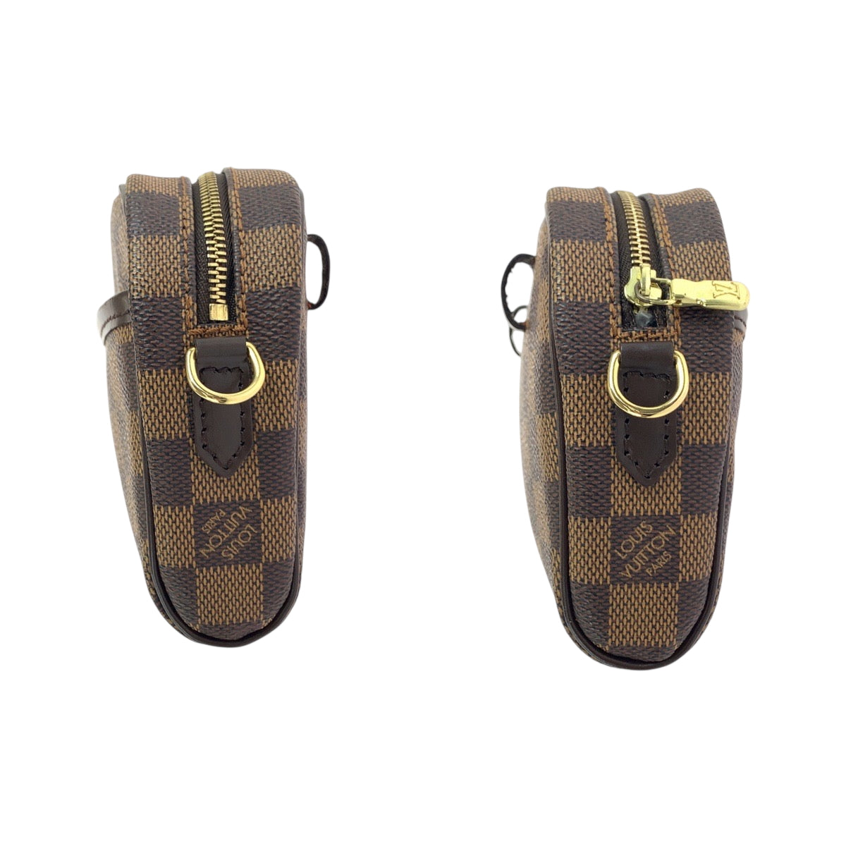 LOUIS VUITTON Waist bag N51296 PVC Brown Gold Metal Waist bag Damier Ebene Pochette Ipanema Women XS Used Authentic