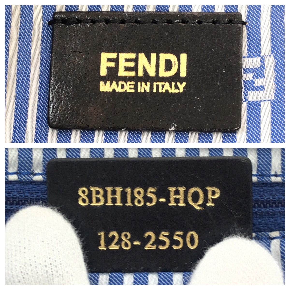 FENDI Tote Bag 88H185 HQP leather White multicolor Tote Bag Shoulder Bag Zucca Women Used Authentic