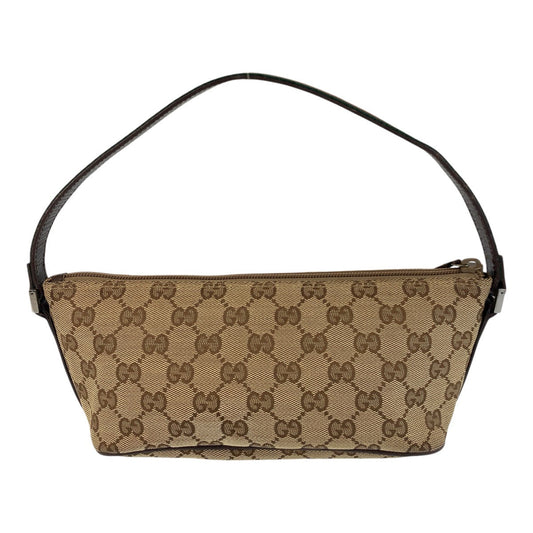 GUCCI Handbag 141809 GG canvas Beige SilverMetal Handbag accessory pouch Sherry line Women Used Authentic