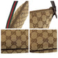 GUCCI Handbag 141809 GG canvas Beige SilverMetal Handbag accessory pouch Sherry line Women Used Authentic
