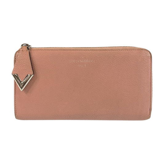 LOUIS VUITTON Long Wallet Purse M60148 leather Magnolia Pink Greige SilverMetal Long Wallet Purse Portefeuille comet Women Used Authentic