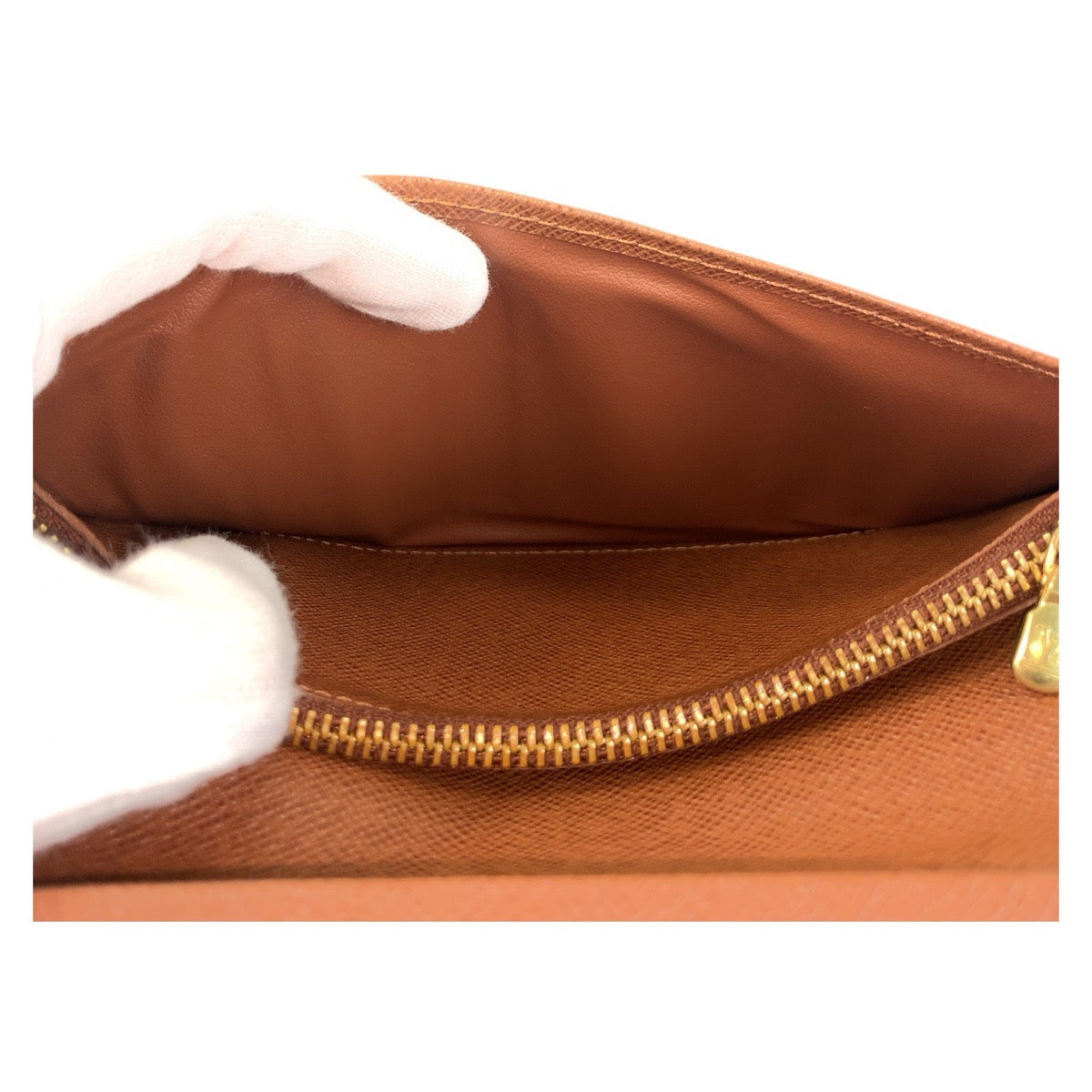 LOUIS VUITTON Long Wallet Purse M66540 PVC Brown Gold Metal Long Wallet Purse Monogram Portefeuille Braza mens Used Authentic