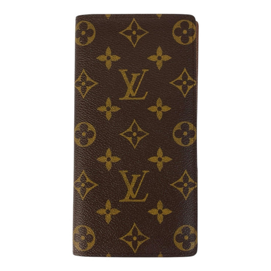 LOUIS VUITTON Long Wallet Purse M66540 PVC Brown Gold Metal Long Wallet Purse Monogram Portefeuille Braza mens Used Authentic