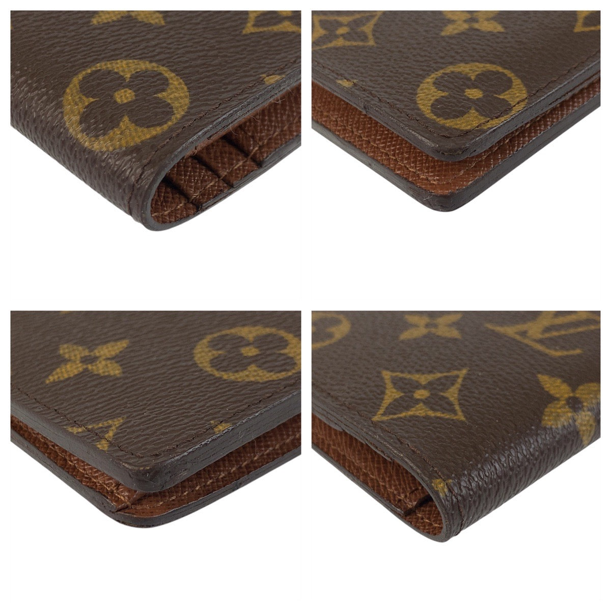 LOUIS VUITTON Long Wallet Purse M66540 PVC Brown Gold Metal Long Wallet Purse Monogram Portefeuille Braza mens Used Authentic