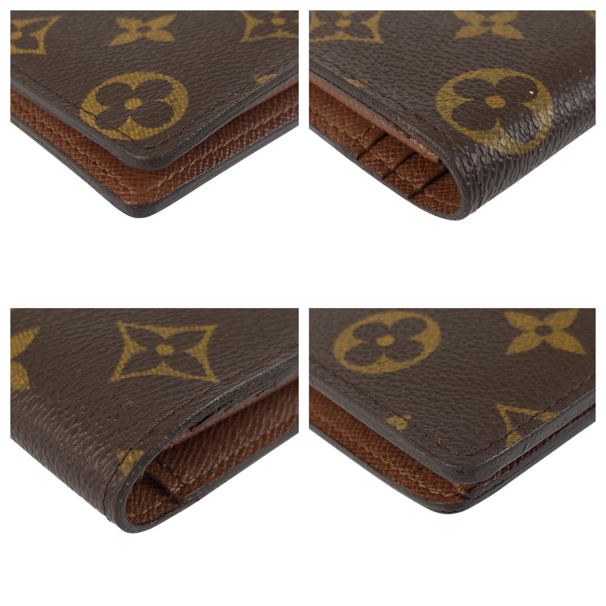 LOUIS VUITTON Long Wallet Purse M66540 PVC Brown Gold Metal Long Wallet Purse Monogram Portefeuille Braza mens Used Authentic