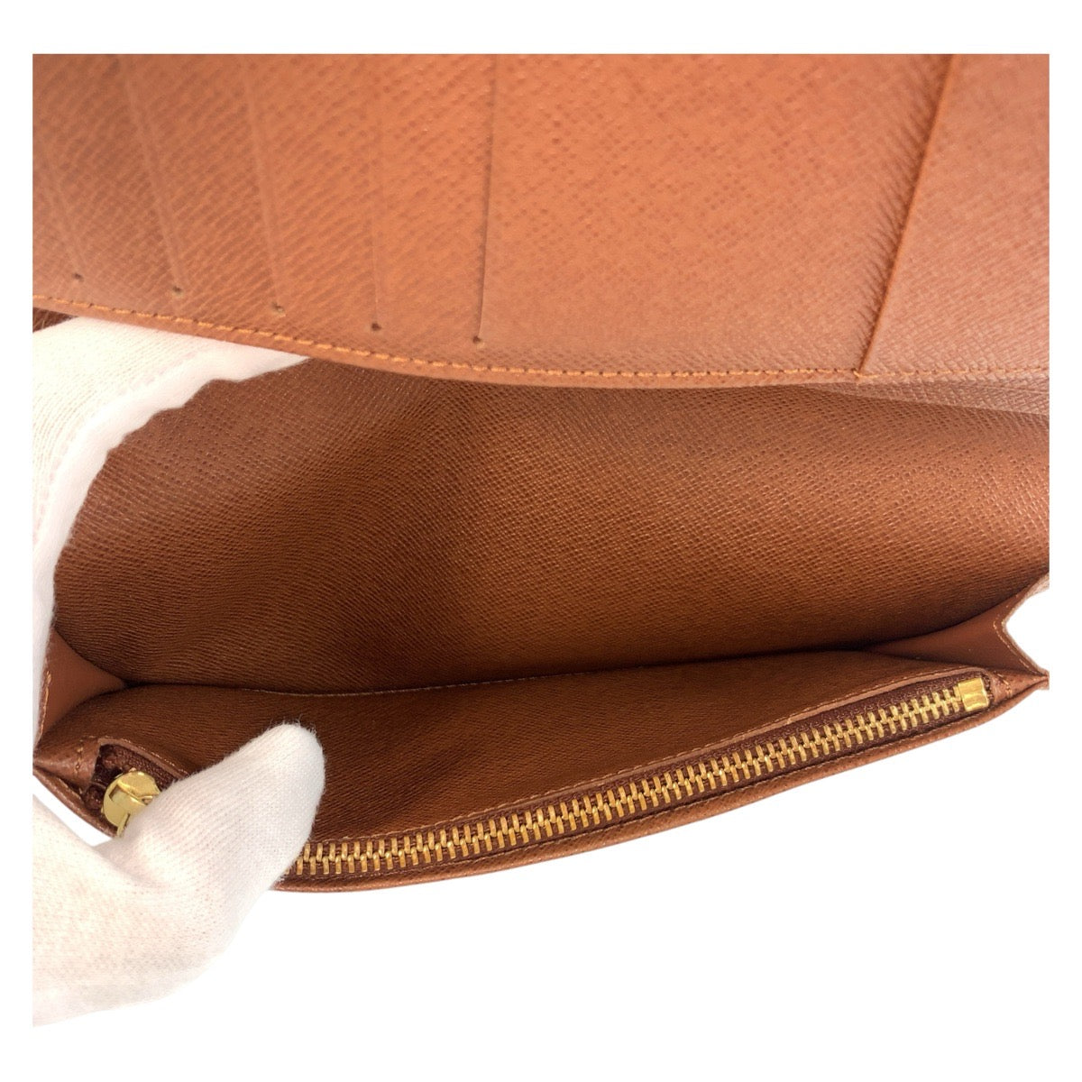 LOUIS VUITTON Long Wallet Purse M66540 PVC Brown Gold Metal Long Wallet Purse Monogram Portefeuille Braza mens Used Authentic