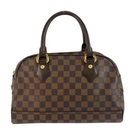 LOUIS VUITTON Handbag N60008 PVC Brown Gold Metal Damier Duomo Women Used Authentic