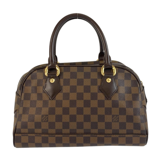 LOUIS VUITTON Handbag N60008 PVC Brown Gold Metal Damier Duomo Women Used Authentic