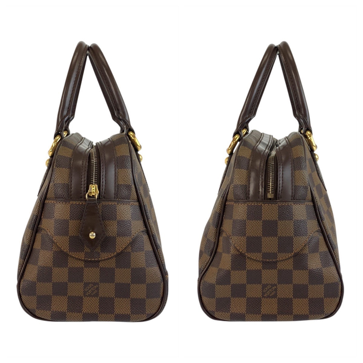LOUIS VUITTON Handbag N60008 PVC Brown Gold Metal Damier Duomo Women Used Authentic