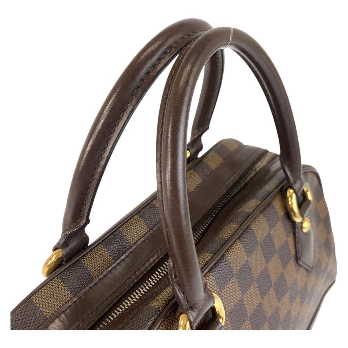 LOUIS VUITTON Handbag N60008 PVC Brown Gold Metal Damier Duomo Women Used Authentic