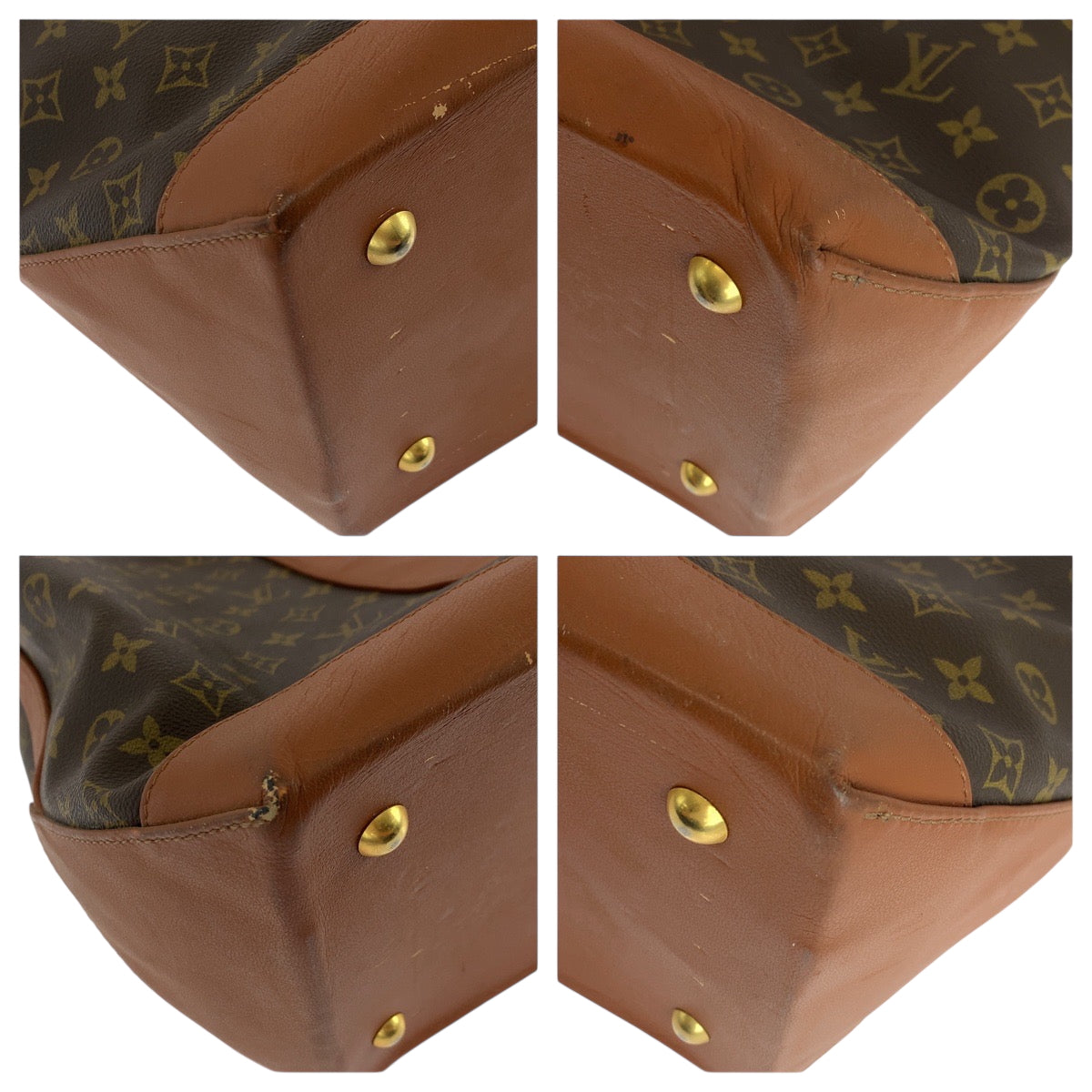 LOUIS VUITTON Tote Bag M42420 PVC Brown Gold Metal Tote Bag Shoulder Bag Monogram Sac Weekend GM mens Used Authentic