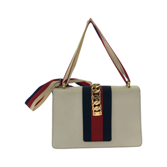 GUCCI Shoulder Bag 421882 Calfskin Ivory Gold Metal Shoulder Bag handbag sherry line sylvie Women Used Authentic