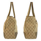 GUCCI Tote Bag 163805 GG canvas, leather Beige gold Tote Bag Shoulder Bag Pretty Women Used Authentic