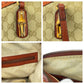GUCCI Handbag 339002 GG canvas, leather Beige Orange Gold Metal Handbag Shoulder Bag Bamboo Women Used Authentic
