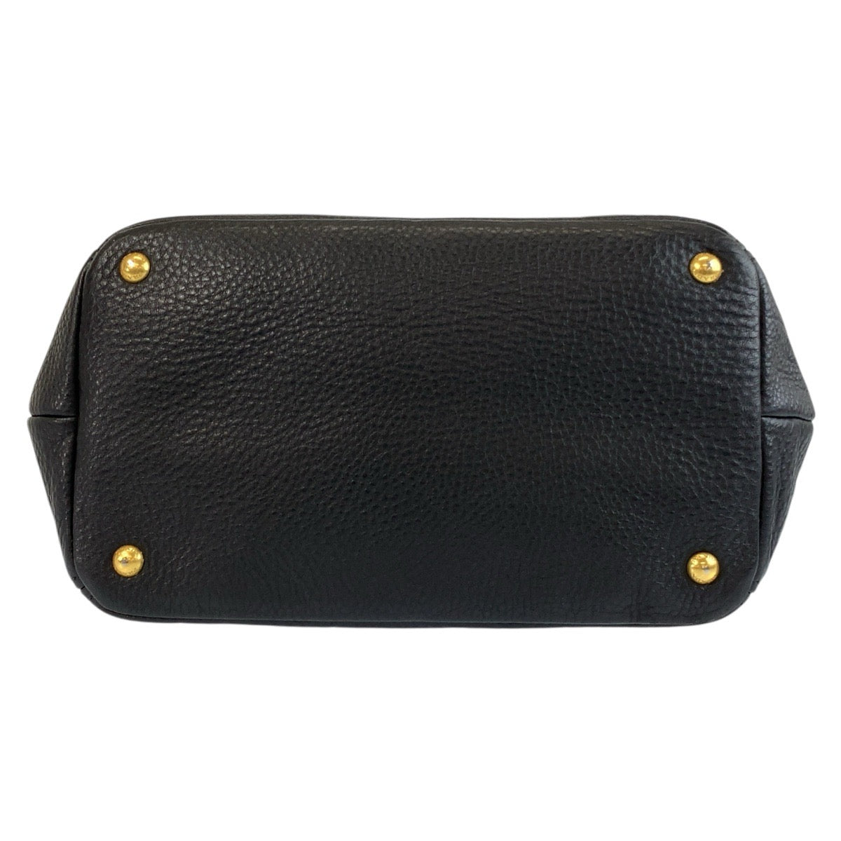 PRADA Tote Bag leather Black GoldMetal Tote Bag Shoulder Bag Vitterodino Women Used Authentic