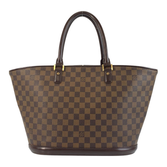 LOUIS VUITTON Tote Bag N51120 PVC, Leather Brown Gold Metal Tote Bag handbag Damier Manosque GM Women Used Authentic