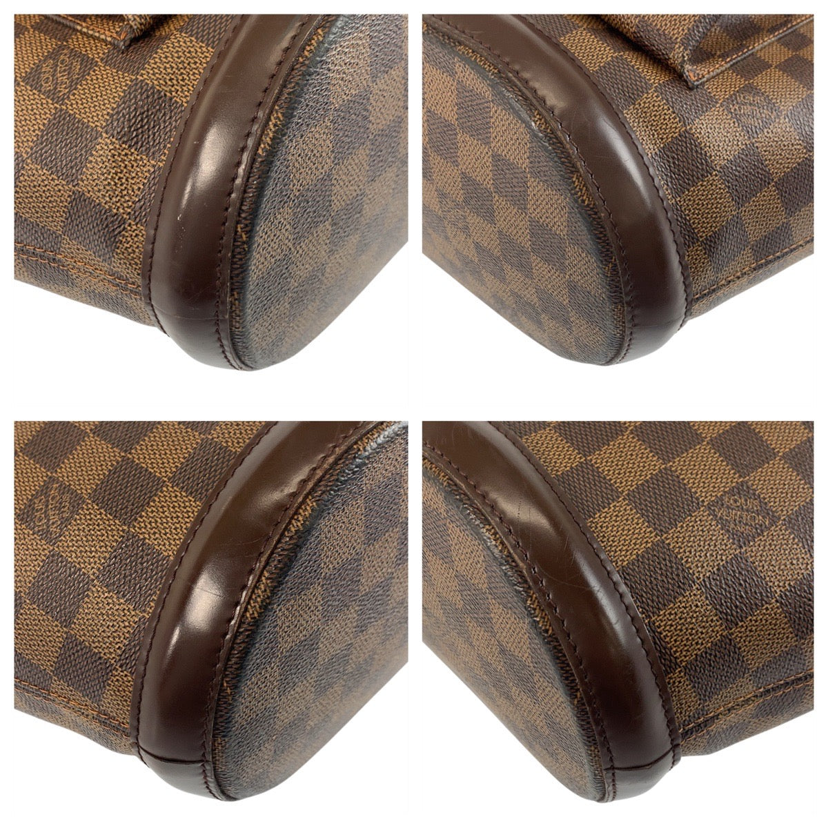 LOUIS VUITTON Tote Bag N51120 PVC, Leather Brown Gold Metal Tote Bag handbag Damier Manosque GM Women Used Authentic