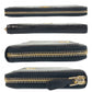 PRADA Long Wallet Purse leather Black Gold Metal logo