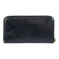 PRADA Long Wallet Purse leather Black Gold Metal logo