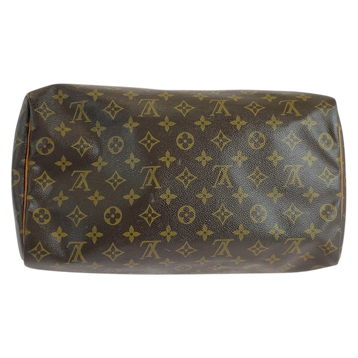 LOUIS VUITTON Handbag M41524 PVC Brown Gold Metal Handbag Boston Duffel bag Monogram Speedy 35 Women Used Authentic