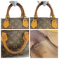 LOUIS VUITTON Handbag M41524 PVC Brown Gold Metal Handbag Boston Duffel bag Monogram Speedy 35 Women Used Authentic