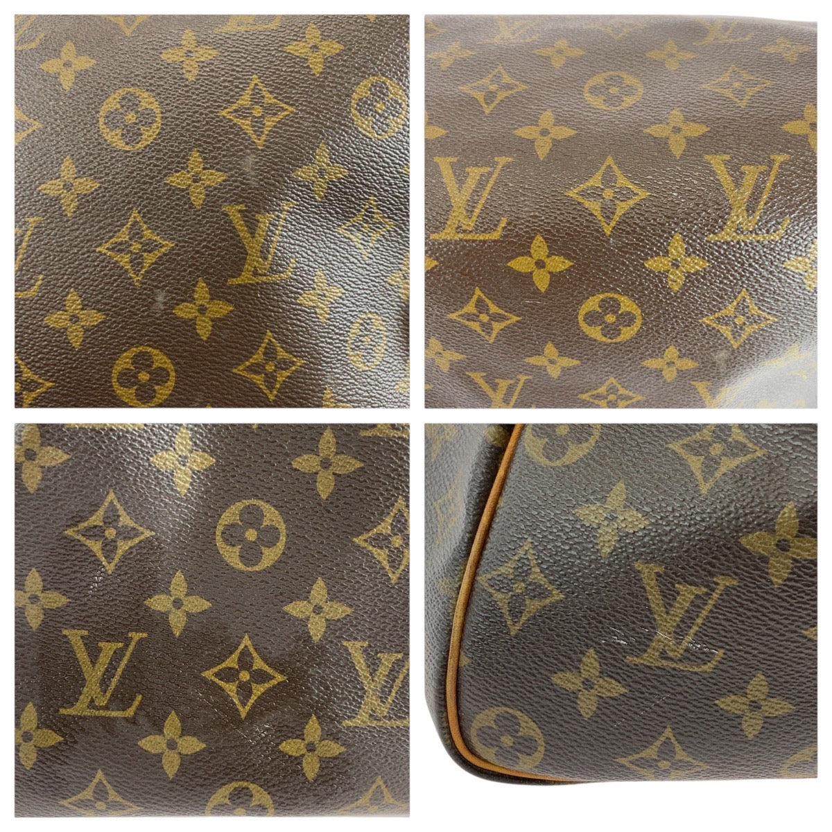 LOUIS VUITTON Handbag M41524 PVC Brown Gold Metal Handbag Boston Duffel bag Monogram Speedy 35 Women Used Authentic