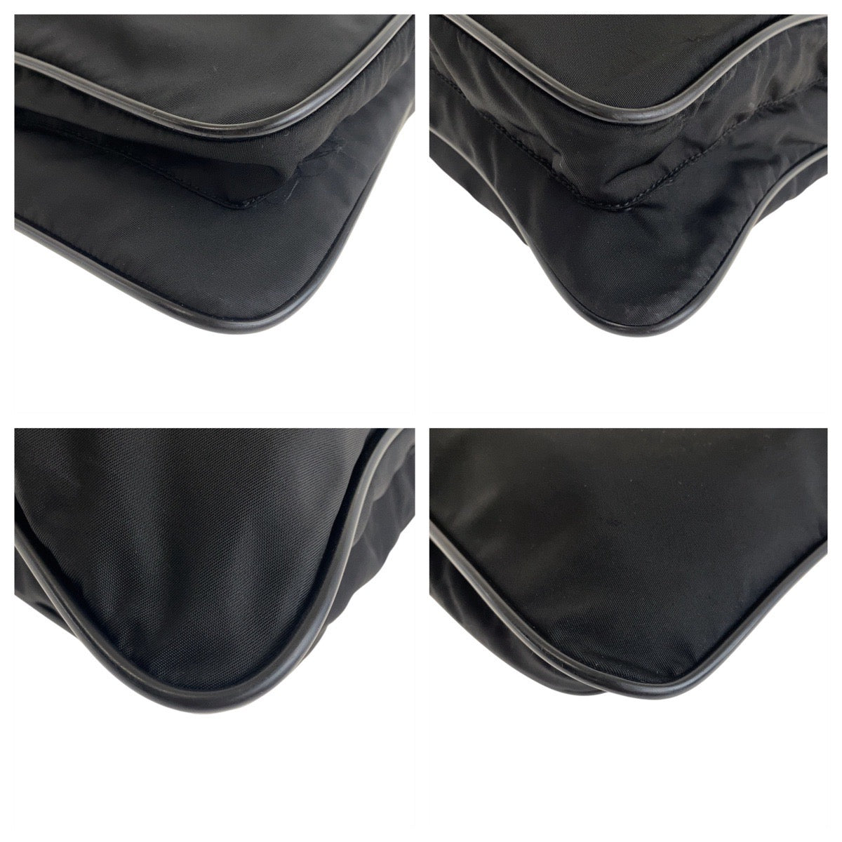 PRADA Shoulder Bag Nylon Black SilverMetal Test Triangle With logo