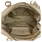 PRADA Handbag leather Beige Ivory Gold Metal Vitterodino Triangle With logo